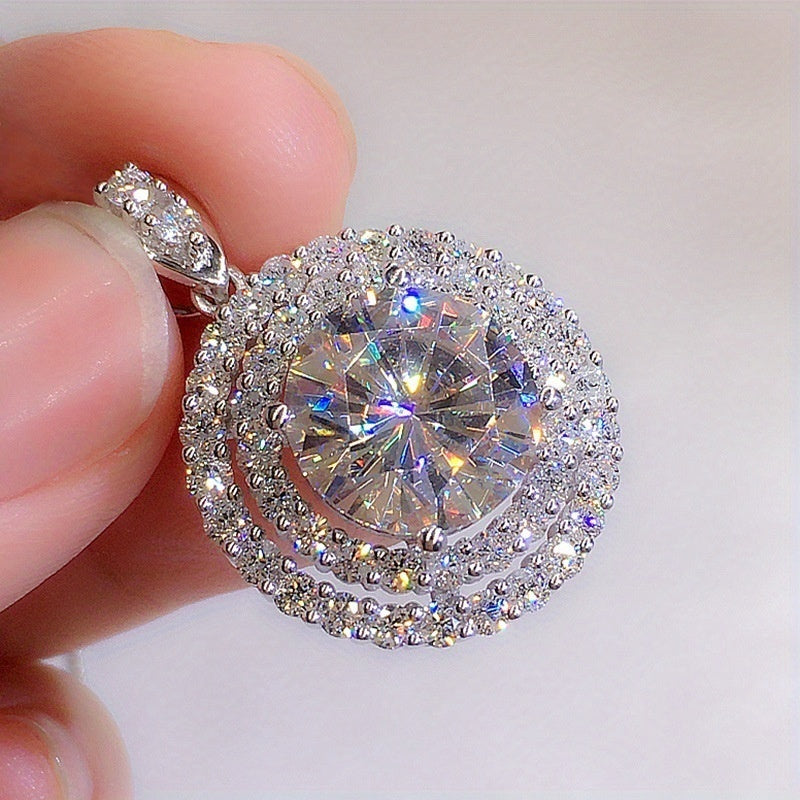 Delicate Moissanite Solitaire Necklace, Bridal Jewelry