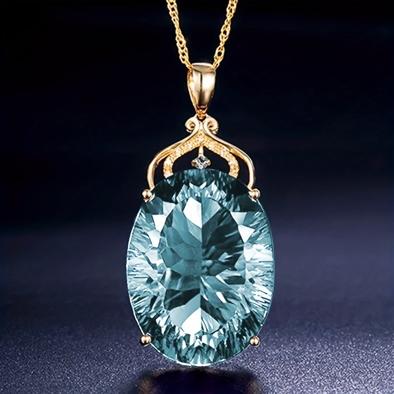 Luxury Amethyst Pendant Necklace, Hollow Crown Design