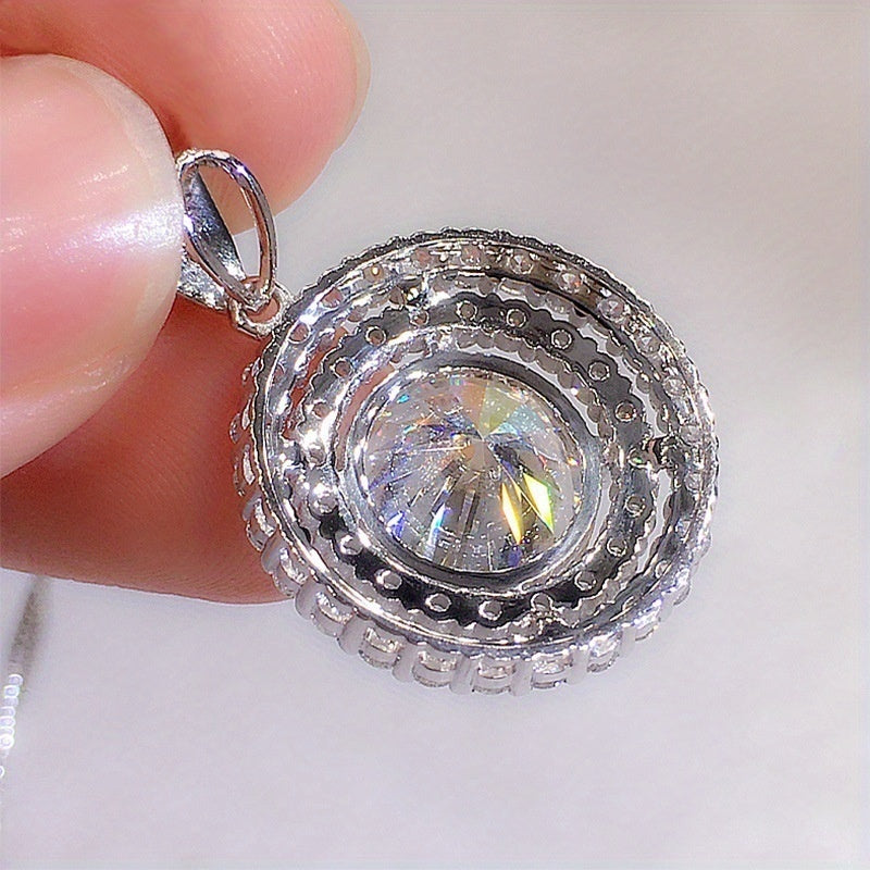 Delicate Moissanite Solitaire Necklace, Bridal Jewelry
